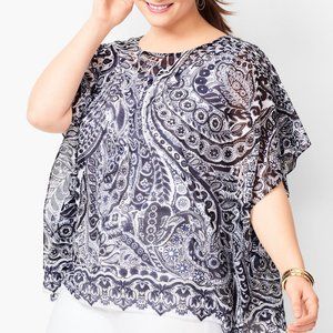 Talbot's Sheer Portofino Paisley Poncho